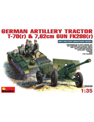 German Artillery Tractor T-70 & Gun FK 288 w/crew