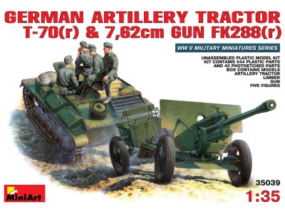 German Artillery Tractor T-70 & Gun FK 288 w/crew