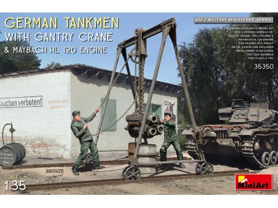 German Tankmen with Gantry Crane & Maybach HL 120 Engine
