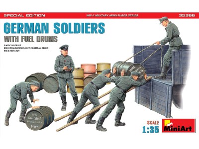 German Soldiers w/ Fuel Drums. Special Edition (35041 & 35597 6 drums)