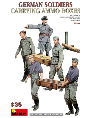 German Soldiers Carrying Ammo Boxes