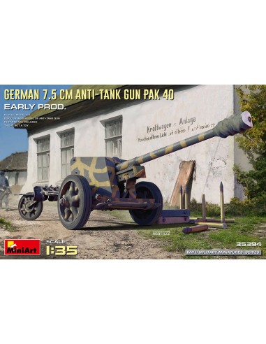 German 7.5cm Anti-Tank Gun PaK 40. Early Prod