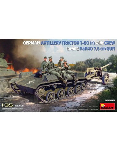 German Artillery Tractor T-60 (r) w/PaK40 Gun &...
