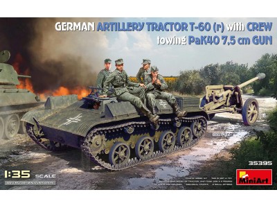 German Artillery Tractor T-60 (r) w/PaK40 Gun & Crew
