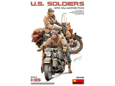U.S. Soldiers w/ WLA Motorcycles
