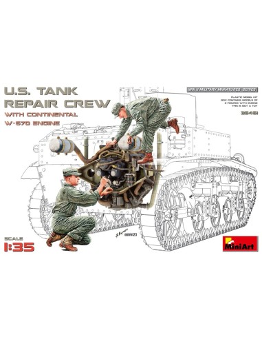 U.S. Tank Repair Crew w/Continental W-670 Engine