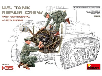 U.S. Tank Repair Crew w/Continental W-670 Engine