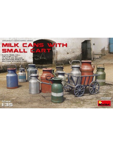Milk Cans with Small Cart