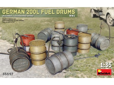 German 200L Fuel Drum Set WW2
