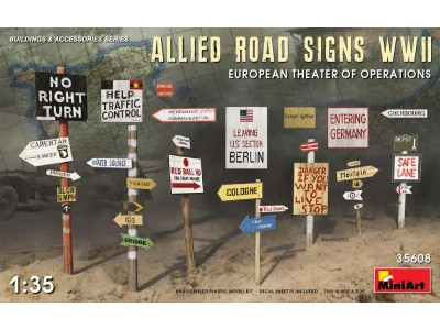 Allied Road SignsWWII. European Theatre of Oper.