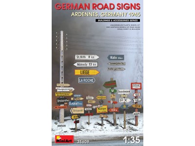 German Road Signs WW2 (Ardennes, Germany 1945)