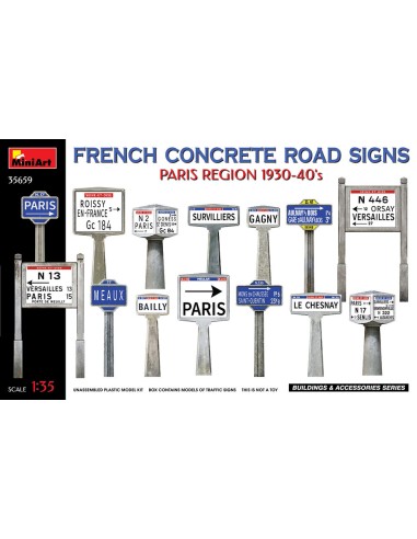 French Concrete Road Signs 1930-40's. Paris Region