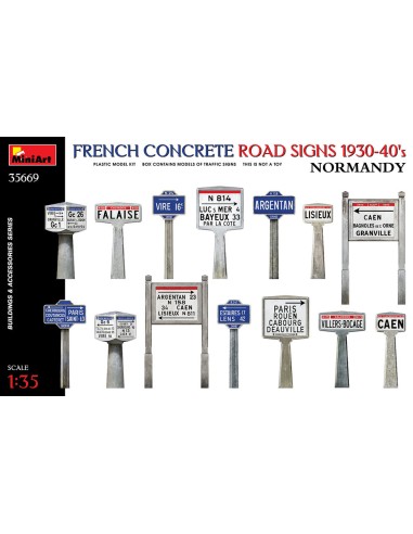 French Concrete Road Signs 1930-40's. Normandy