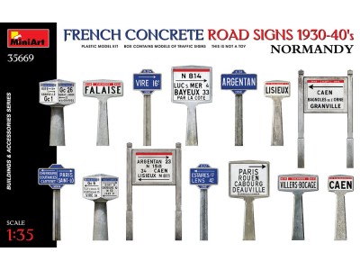 French Concrete Road Signs 1930-40's. Normandy