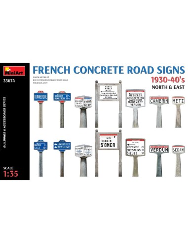French Concrete Road Signs 1930-40's. North & East
