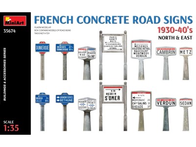 French Concrete Road Signs 1930-40's. North & East