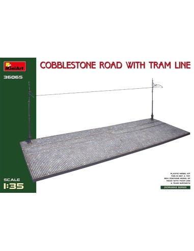 Cobblestone Road w/Tram Line (Injection Mold)