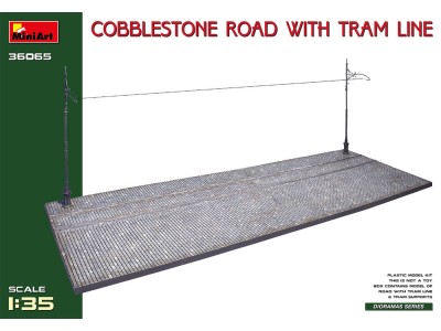 Cobblestone Road w/Tram Line (Injection Mold)