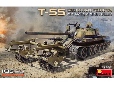 T-55 Czechoslovak Production with KMT-5M Mine Roller