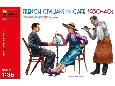 French Civilians in Cafe 1930-40s