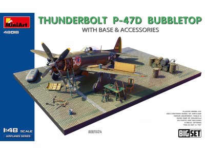 Thunderbolt P-47D Bubbletop  w/Base & Accessories. Big Set
