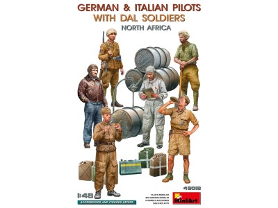 German & Italian Pilots w/DAL Soldiers. North Africa