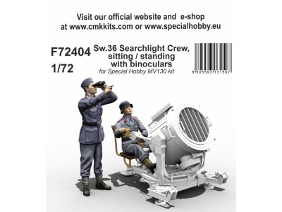 Sw.36 Searchlight Crew, sitting / standing with binoculars