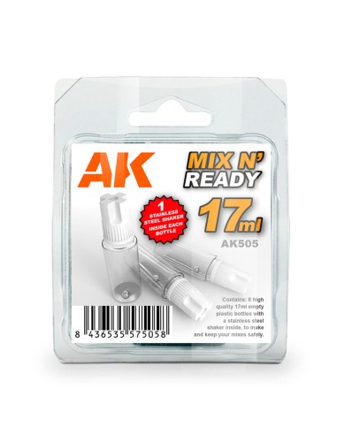 MIX AND READY - Acrylics (6 Empty, 17ml jars...
