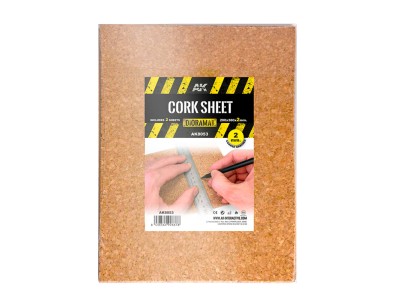CORK SHEETS - COARSE GRAINED / LAMINAS CORCHO - GRANO GRUESO - 200 x 300 x 2mm (2 SHEETS/LAMINAS)