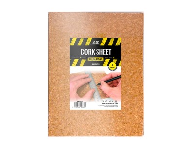 CORK SHEETS - COARSE GRAINED / LAMINAS CORCHO - GRANO GRUESO - 200 x 290 x 6mm (1 SHEETS/LAMINAS)