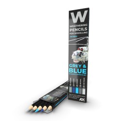 WATERCOLOR PENCIL SET GREY AND BLUE CAMOUFLAGES SET