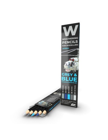 WATERCOLOR PENCIL SET GREY AND BLUE CAMOUFLAGES...