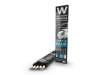 WATERCOLOR PENCIL SET GREY AND BLUE CAMOUFLAGES SET