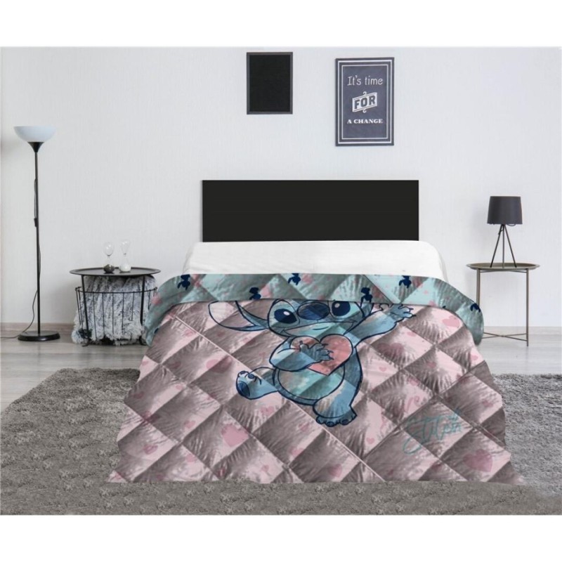 LILO & STITCH - Stitch "Coeur" - Couverture en Quilt 240x220cm