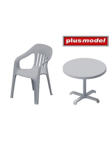 Plastic chairs and table