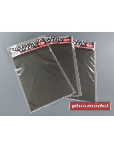 Polystyrene sheets black 0,2