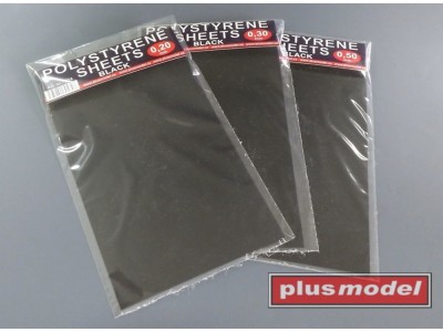 Polystyrene sheets black 0,5