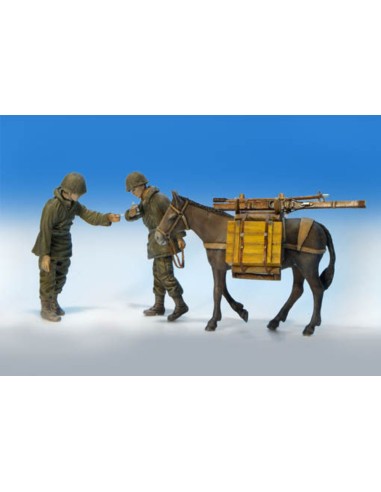 U.S. Infantrist mit Maultier