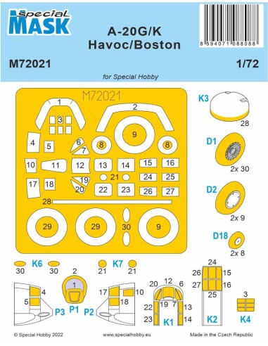 A-20G/K Havoc/Boston MASK 1/72