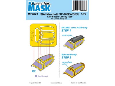 SIAI-Marchetti SF-260EA/D/EU Late Bulged Canopy Type Mask