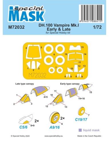 DH.100 Vampire Mk.I Early & Late MASK