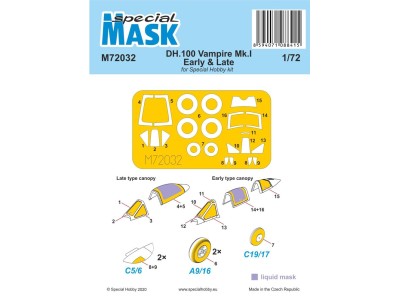 DH.100 Vampire Mk.I Early & Late MASK