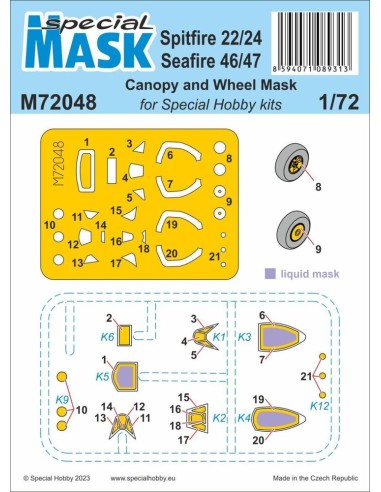 Spitfire Mk.22/24 and Seafire Mk.46/47 MASK 1/72