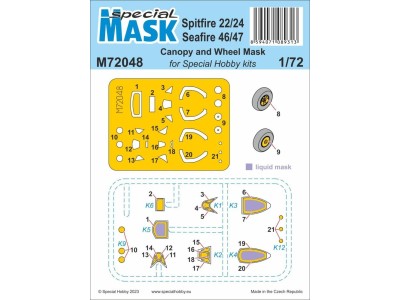 Spitfire Mk.22/24 and Seafire Mk.46/47 MASK 1/72