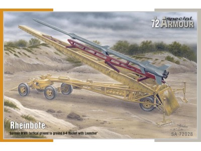 Rheinbote German WWII tactical ground to ground V-4 Rocket with Launcher