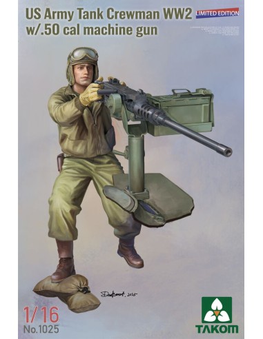US Army Tank Crewman WW2 w/ .50 cal Machine Gun