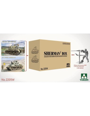 Sherman2 Box M4A1 (76w) HVSS + M1 Super Sherman...
