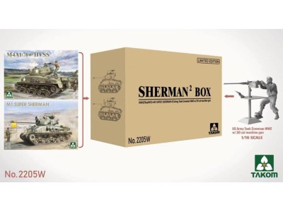 Sherman2 Box M4A1 (76w) HVSS + M1 Super Sherman + US Army Tank Crewman Limited Edition