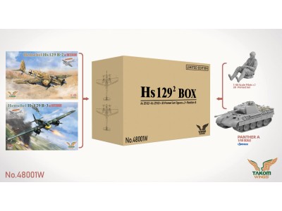 Hs 129² BOX Hs 129 B2+Hs 129 B3+3D Printed Set Figures x2+Panther A (Limited edition)