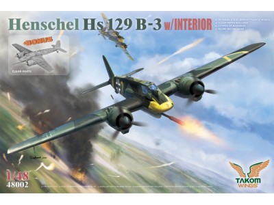 Henschel Hs 129 B-3 w/INTERIOR + BONUS (CLEAR PARTS)